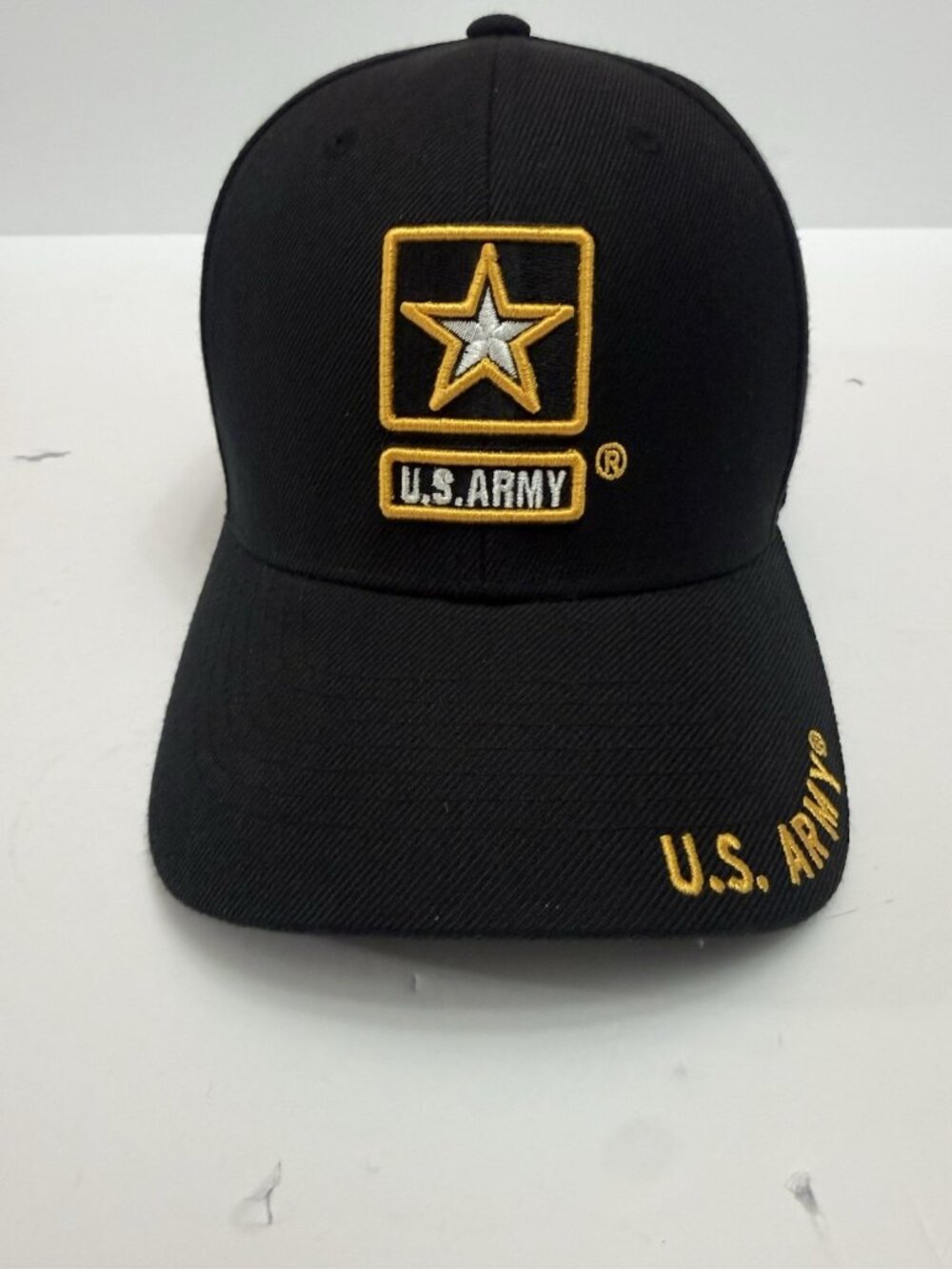 S. Army Black Adjustable Hat Official Licensed Embroidered Cap EUC